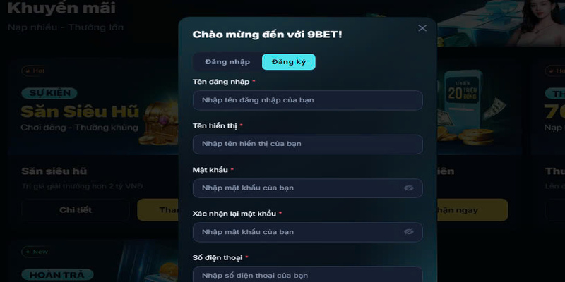 Điều kiện nhận khuyến mãi 9BET